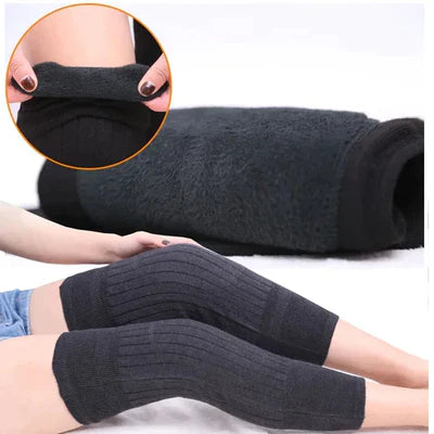 Bundle Pack of 3: Unisex Winter Knee Warmers + Kids Panda Wool Cap with Neck Warmer + Universal Ceiling Fan Motor & Blade Cover Set (Random Colors)